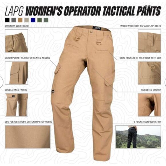 LAPG Womens Tactical Pants PT WB 1003 Navy 16R Cargo Ripstop NWT - Picture 5 of 6